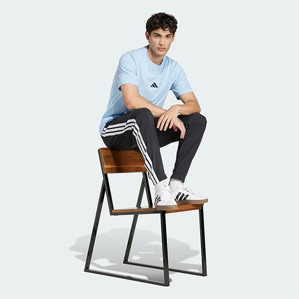 Áo Phông Nam Adidas Essentials Single Jersey TShirt With Small Logo JF1101 Màu Xanh Nhạt Size XS