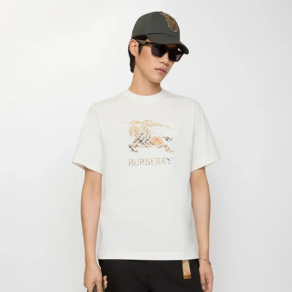 Áo Phông Nam Burberry EKD Ombré Cotton T-Shirt 8119014 Màu Trắng Size S