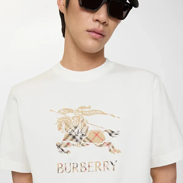 Áo Phông Nam Burberry EKD Ombré Cotton T-Shirt 8119014 Màu Trắng Size S