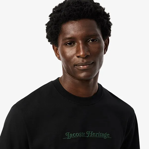 Áo Phông Nam Lacoste Classic Style TShirt With Embroidered Pattern Cotton Material Th5949 031 Màu Đen Size 3