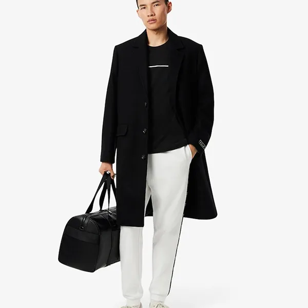 Áo Phông Nam Lacoste Trim Cotton Jersey TH9842 031 Black Màu Đen Size 3