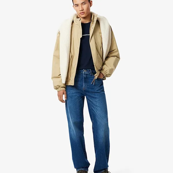 Áo Phông Nam Lacoste Trim Cotton Jersey TH9842 166 Navy Blue Màu Xanh Đen Size 3