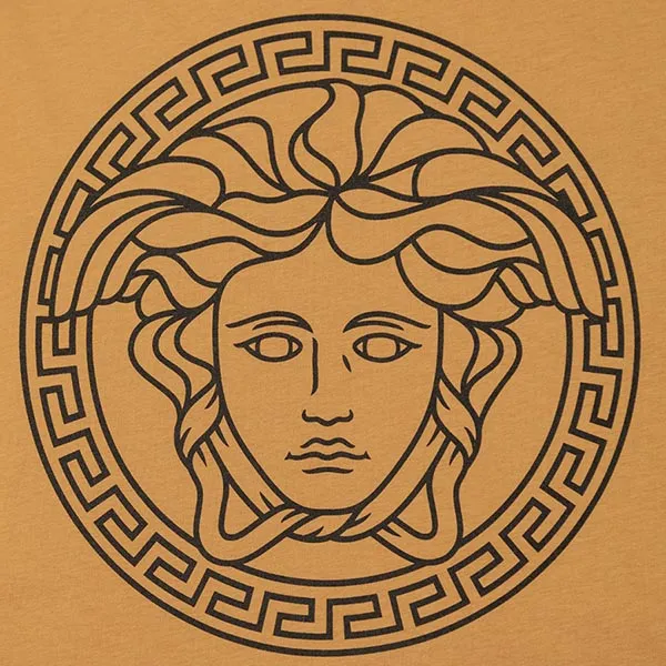 Áo Phông Nam Versace With Logo Medusa Printed In Light Brown 1011861 1A16047 2K500 Tshirt Màu Nâu Size M