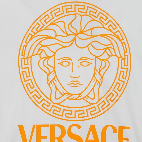 Áo Phông Nam Versace With Logo Medusa Printed In White 1011861 1A16047 Tshirt Màu Trắng Size M