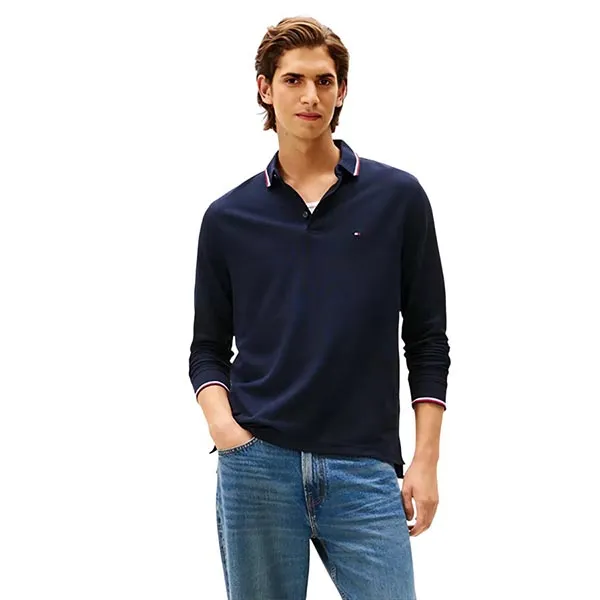 Áo Polo Dài Tay Nam Tommy Hilfiger Regular Fit 78J9766 - 410 Màu Xanh Navy Size XS