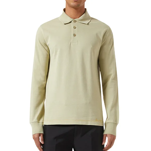 Áo Polo Nam Burberry Embroidered Logo Polo Shirt Màu Xanh Nhạt Size S