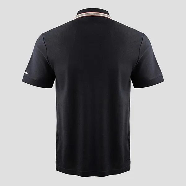 Áo Polo Nam Burberry Icon Stripe Lightweight Cotton With Logo At Sleeve In Black 81118111 Màu Đen Size L