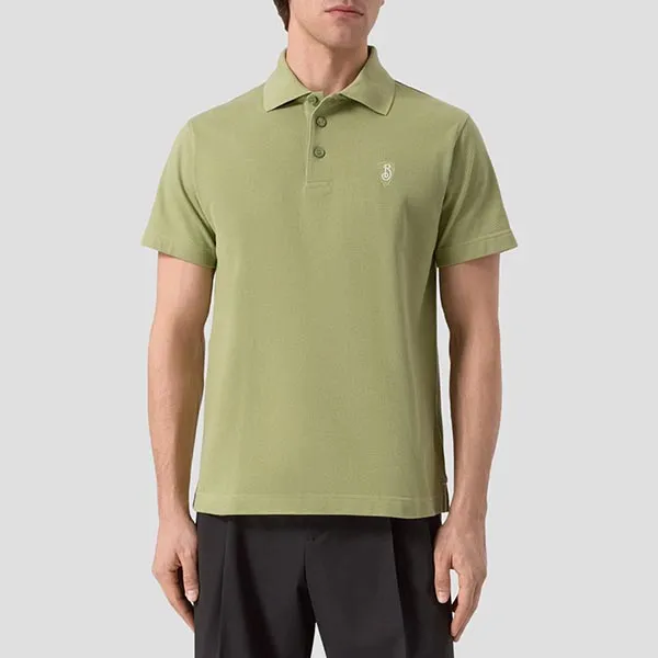 Áo Polo Nam Burberry Light Green Cotton With Logo Embroidered At Chest 81051401 Màu Xanh Lá Size S