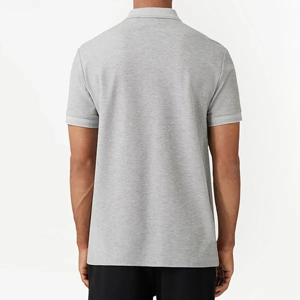 Áo Polo Nam Burberry Logo-embroidered Polo Shirt Màu Xám Size XS