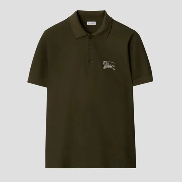 Áo Polo Nam Burberry Metallic EKD Cotton In Marsh Green 8119010 Màu Xanh Rêu Đậm Size M