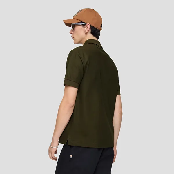 Áo Polo Nam Burberry Metallic EKD Cotton In Marsh Green 8119010 Màu Xanh Rêu Đậm Size M