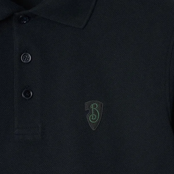 Áo Polo Nam Burberry Navy Blue Cotton With Logo Embroidered At Chest 81009291 Màu Xanh Navy Size XS