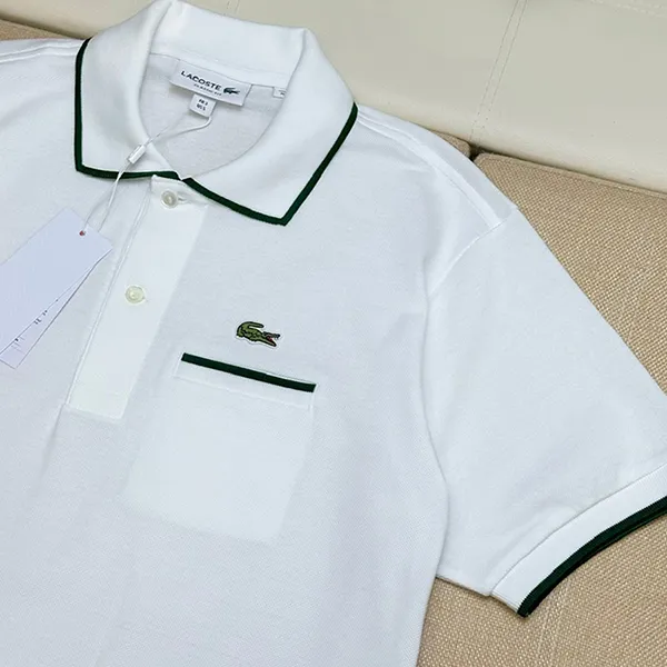 Áo Polo Nam Lacoste Classic Fit Pocket Accent L.12.12 PH9838 737 Màu Trắng Size 4