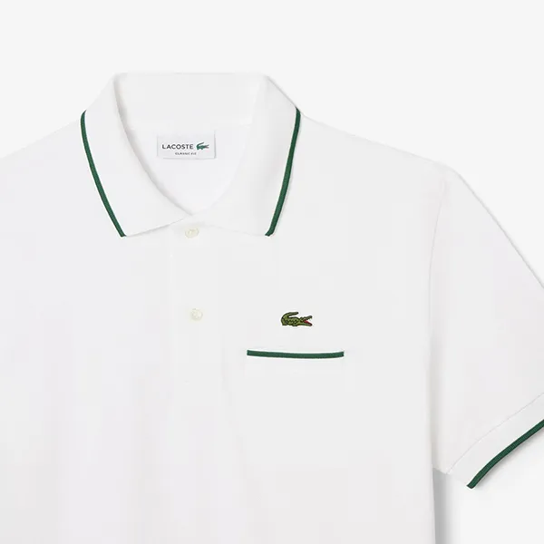 Áo Polo Nam Lacoste Classic Fit Pocket Accent L.12.12 PH9838 737 Màu Trắng Size 3