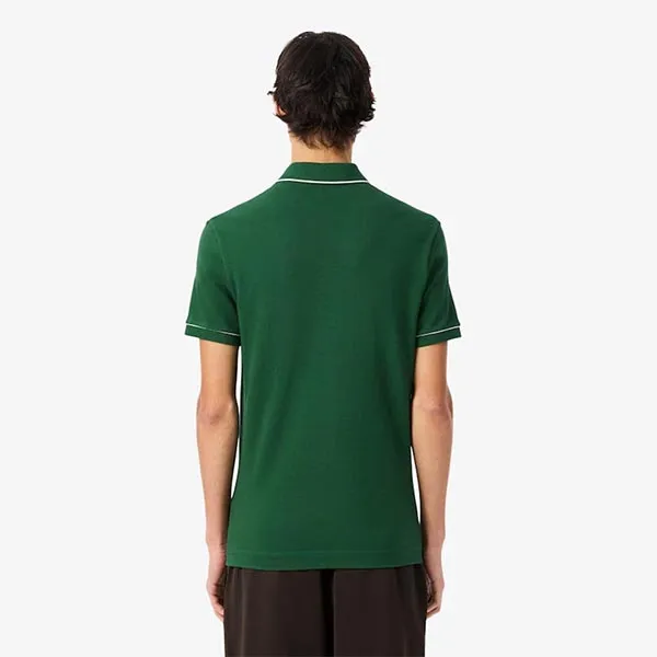 Áo Polo Nam Lacoste Men's Regular Fit Paris Stretch Piqué PH8184_132 Màu Xanh Lá Size 3