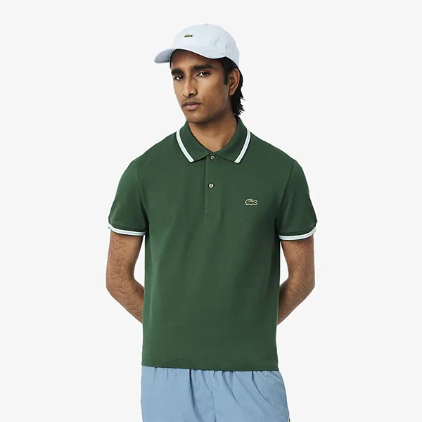 Áo Polo Nam Lacoste Regular Fit Trim Accent L.12.12 PH9875 132 Màu Xanh Lá Size 3