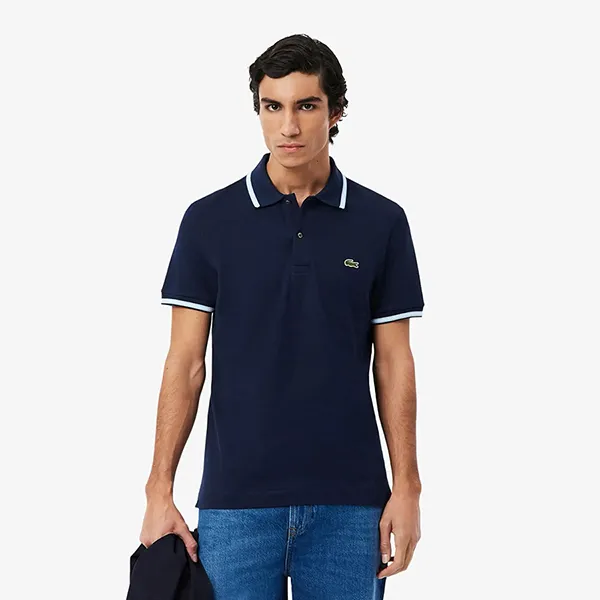 Áo Polo Nam Lacoste Regular Fit Trim Accent L.12.12 PH9875 166 Màu Xanh Navy Size 4