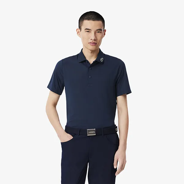 Áo Polo Nam Lacoste Regular Fit UV Protect Golf DH2341_166 Màu Xanh Navy Size 5