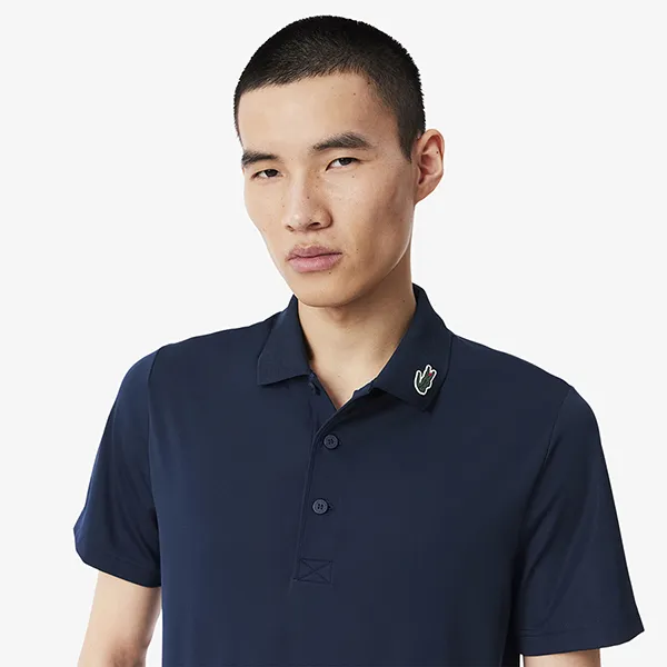Áo Polo Nam Lacoste Regular Fit UV Protect Golf DH2341_166 Màu Xanh Navy Size 5