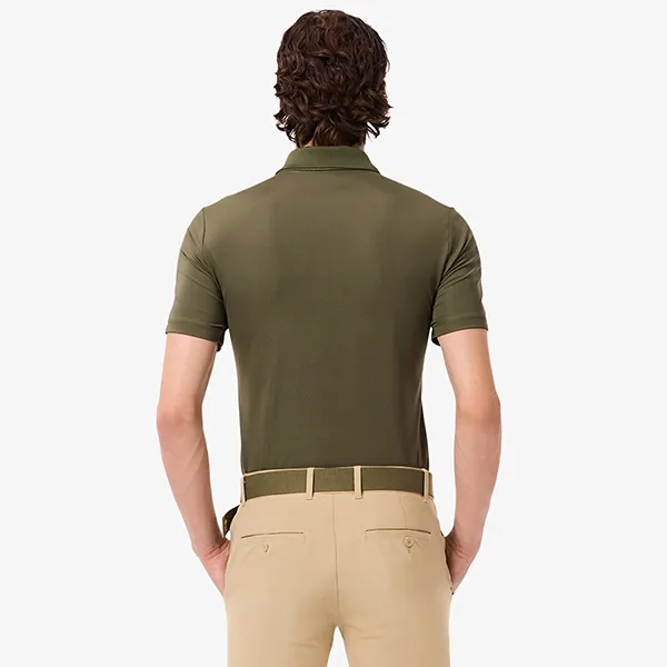 Áo Polo Nam Lacoste Regular Fit UV Protect Golf DH2341_E9F Màu Xanh Rêu Size 3