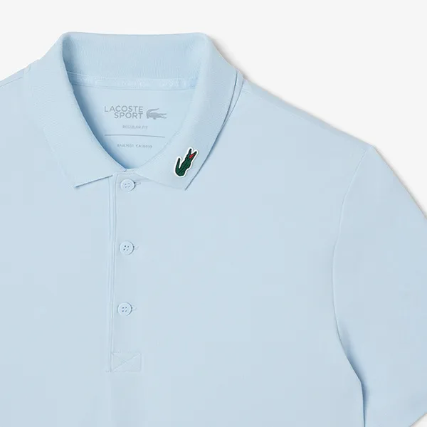 Áo Polo Nam Lacoste Regular Fit UV Protect Golf DH2341_T01 Màu Xanh Nhạt Size 3