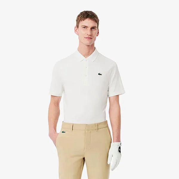 Áo Polo Nam Lacoste Regular Fit UV Protect Golf Polo Shirt DH8915 001 Màu Trắng Size 3