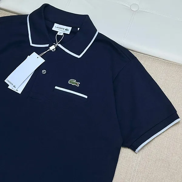 Áo Polo Nam Lacoste Shirt With Pocket PH9838 HHW Màu Xanh Navy Size 3
