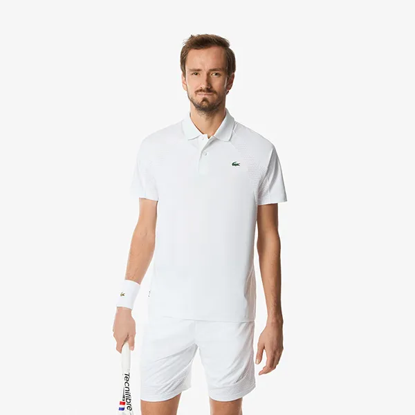 Áo Polo Nam Lacoste Tennis x Daniil Medvedev Polo DH8943-51-800 Màu Trắng Size 3