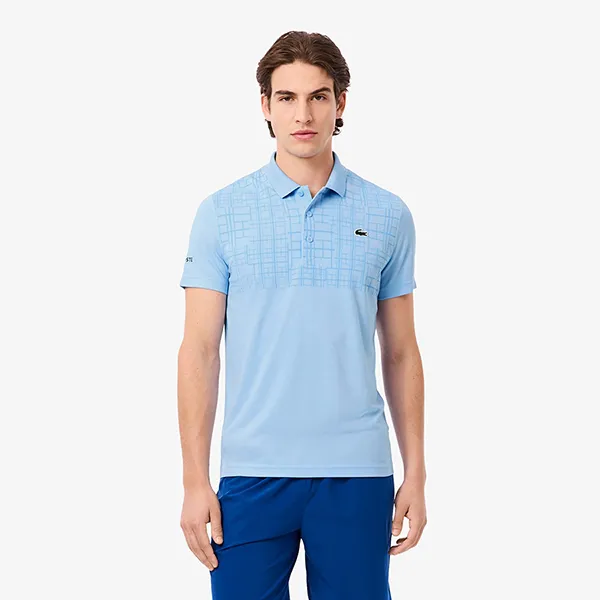 Áo Polo Nam Lacoste Tennis x Novak Djokovic DH4777_HBP Màu Xanh Nhạt Size 3