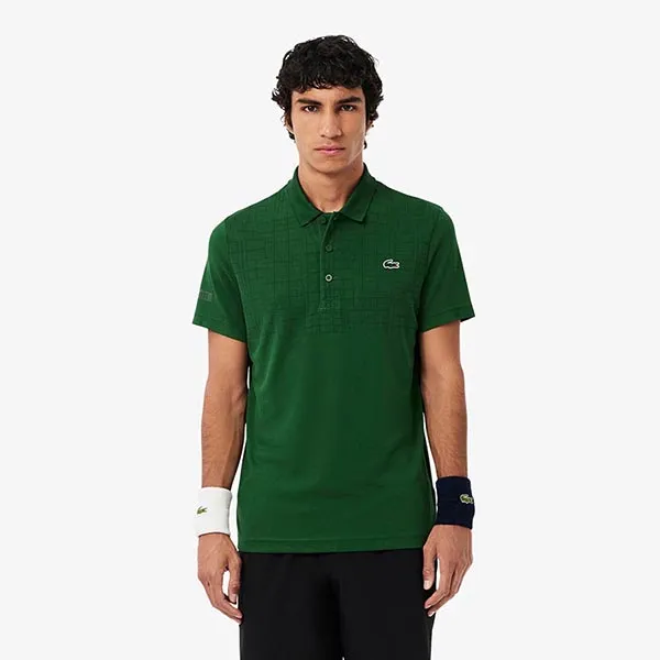 Áo Polo Nam Lacoste Tennis X Novak Djokovic Shirt DH4777 132 Màu Xanh Green Size 3
