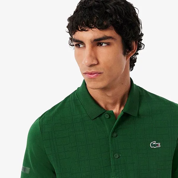 Áo Polo Nam Lacoste Tennis X Novak Djokovic Shirt DH4777 132 Màu Xanh Green Size 3