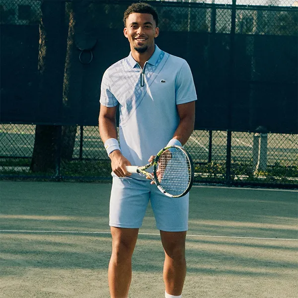 Áo Polo Nam Lacoste Ultra Dry Printed Slim Fit Tennis DH4756_5QD Màu Tím Nhạt Size 3