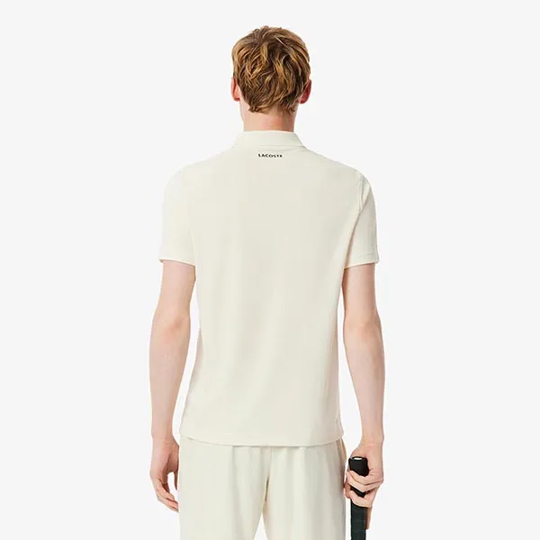Áo Polo Nam Lacoste Ultra Dry Printed Slim Fit Tennis DH4756_XFJ Màu Trắng Kem Size 5