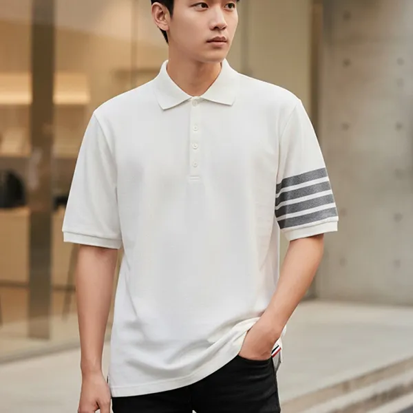 Áo Polo Nam Thom Browne MJP136G/07976 100 Màu Trắng Size 1