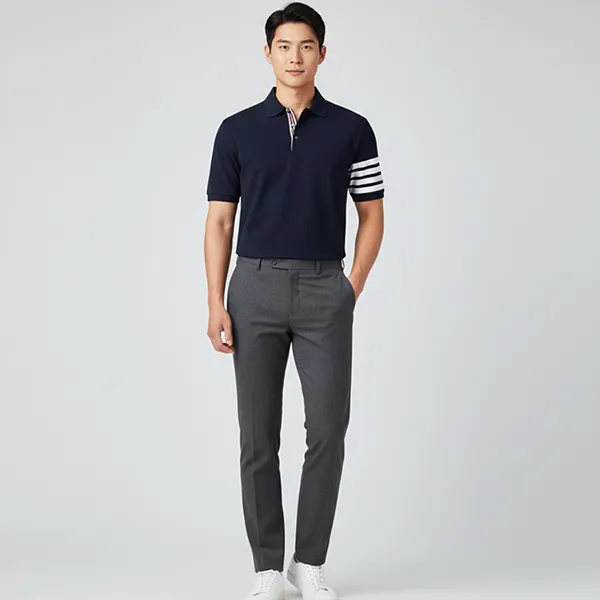 Áo Polo Nam Thom Browne MJP136G/07976 415 Màu Xanh Navy Size 1