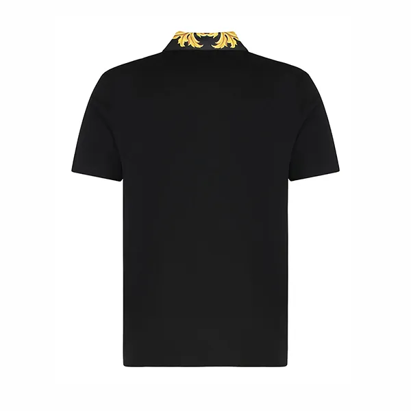 Áo Polo Nam Versace Patterned-Collar Medusa Shirt Màu Đen Size S