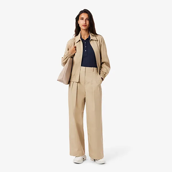 Áo Polo Nữ Lacoste Women's Slim Fit Pointelle Branded L.12.D DF5296-51-166 Màu Xanh Navy Size 36