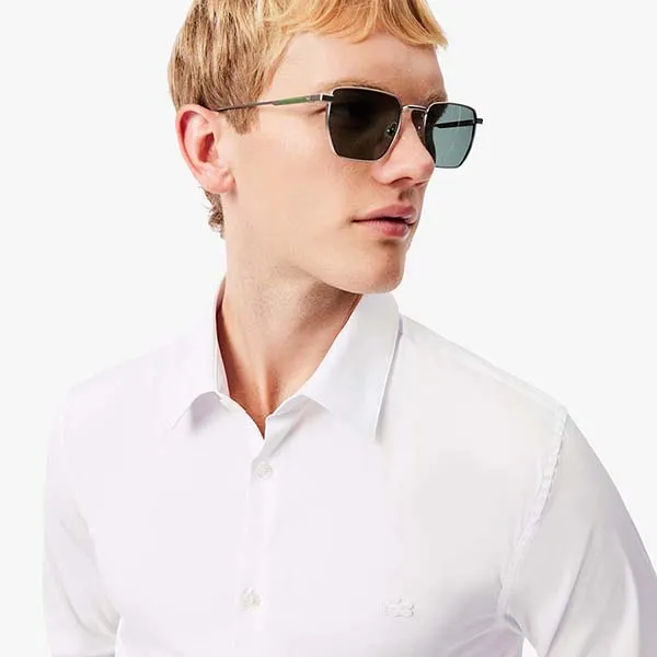 Áo Sơ Mi Dài Tay Nam Lacoste Men's Slim Fit Stretch Poplin Shirt CH5253 001 Màu Trắng Size 38