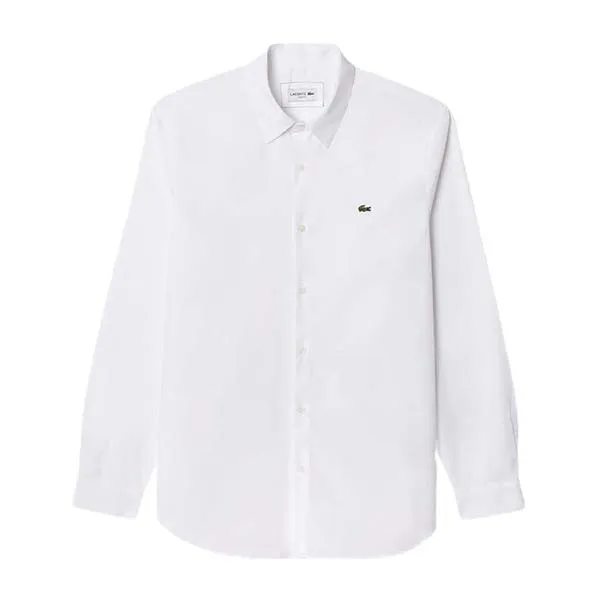 Áo Sơ Mi Dài Tay Nam Lacoste Men's Slim Fit Stretch Poplin Shirt CH5620 001 Màu Trắng Size 39