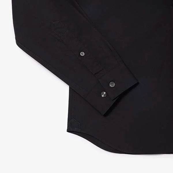 Áo Sơ Mi Dài Tay Nam Lacoste Men's Slim Fit Stretch Poplin Shirt CH5620 HDE Màu Xanh Navy Size 38