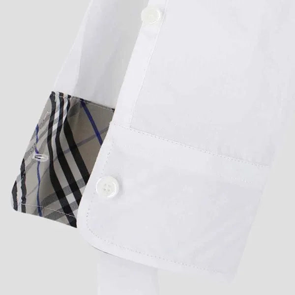 Áo Sơ Mi Nam Burberry EKD Classic Checked In White 81039381 Màu Trắng Size M