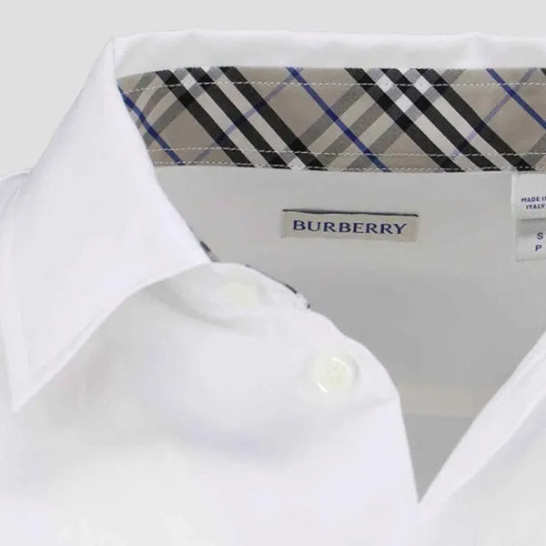 Áo Sơ Mi Nam Burberry EKD Classic Checked In White 81039381 Màu Trắng Size M