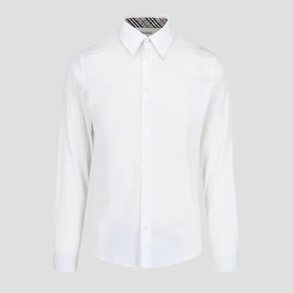 Áo Sơ Mi Nam Burberry EKD Classic Checked In White 81039381 Màu Trắng Size M