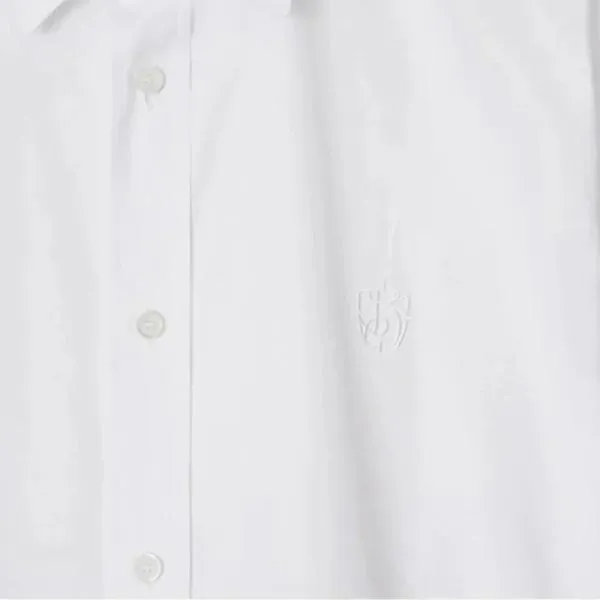 Áo Sơ Mi Nam Burberry White Long Sleeves With Embroidered B At Chest 80991831 Màu Trắng Size S