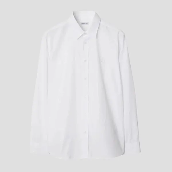 Áo Sơ Mi Nam Burberry White Long Sleeves With Embroidered B At Chest 80991831 Màu Trắng Size S