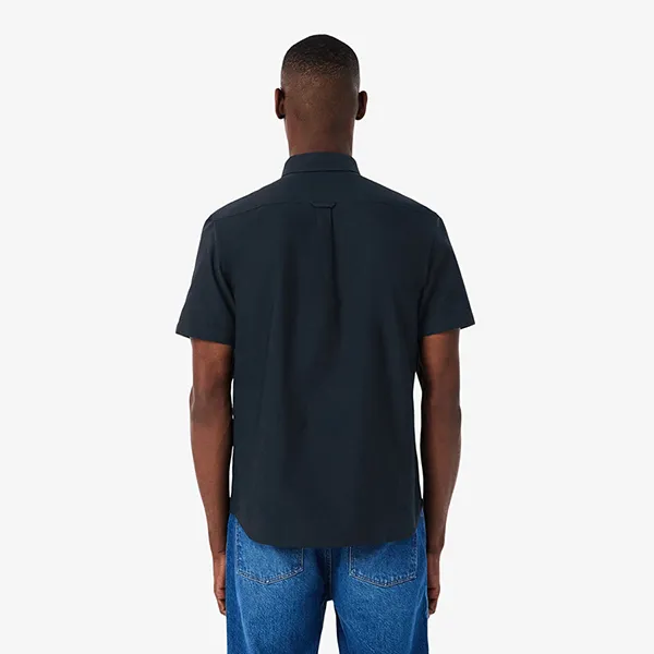 Áo Sơ Mi Nam Lacoste Oxford Shirt Short Sleeve Regular Fit CH1917 F2W Màu Xanh Navy Size 38