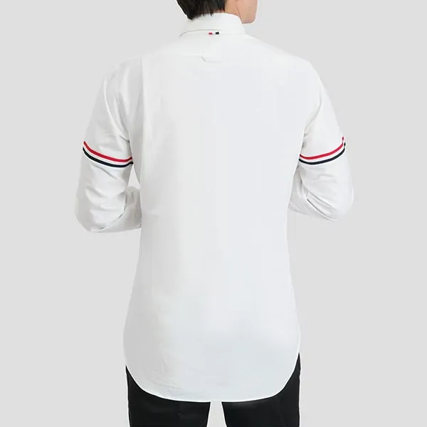 Áo Sơ Mi Nam Thom Browne In White Oxford Elastic Long Sleeve MWL270A F0313 100 Màu Trắng Size 2