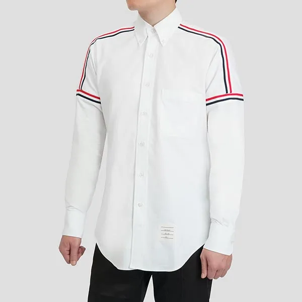 Áo Sơ Mi Nam Thom Browne In White Oxford Elastic Long Sleeve MWL270A F0313 100 Màu Trắng Size 2