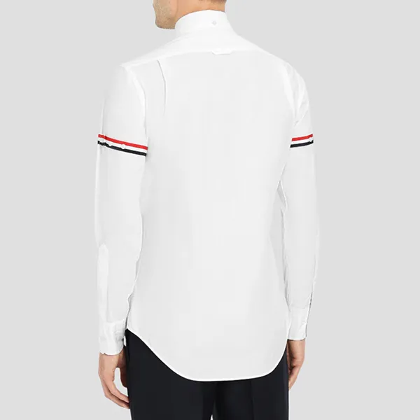 Áo Sơ Mi Nam Thom Browne Three-Stripe Armband Poplin Shirt Long-sleeve MWL150E-00906 114 Màu Trắng Size 1