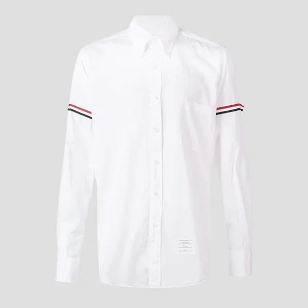 Áo Sơ Mi Nam Thom Browne Three-Stripe Armband Poplin Shirt Long-sleeve MWL150E-00906 114 Màu Trắng Size 1